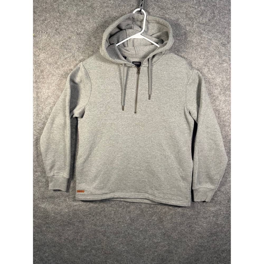 Buffalo David Bitton Mens Gray Quarter Zip Hoodie Sweatshirt Medium 1720483